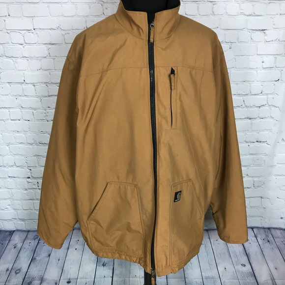 Carhartt Mens 3XL Brown J199 Nylon Fleece-Lined Jacket - Picture 1 of 8